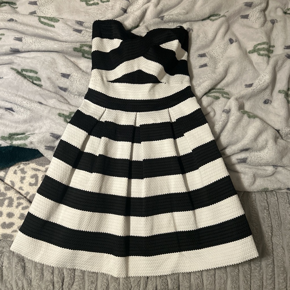 Express Monochrome Textured Knit Dress